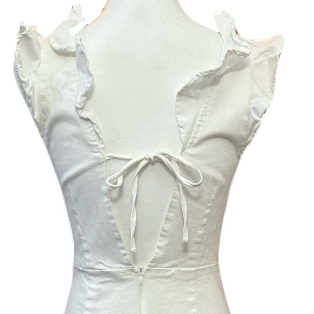 Selfie Leslie White Ruffle Mini Dress - Size L - Picture 7 of 9